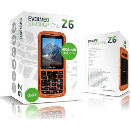 Evolveo - StrongPhone Z6, wasserdichtes Dual-SIM-Telefon orange