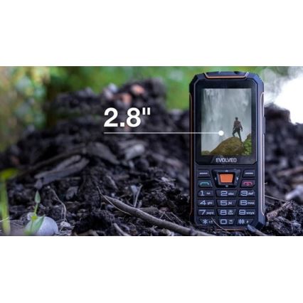 Evolveo - StrongPhone Z6, wasserdichtes Dual-SIM-Telefon schwarz/orange
