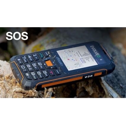 Evolveo - StrongPhone Z6, wasserdichtes Dual-SIM-Telefon schwarz/orange