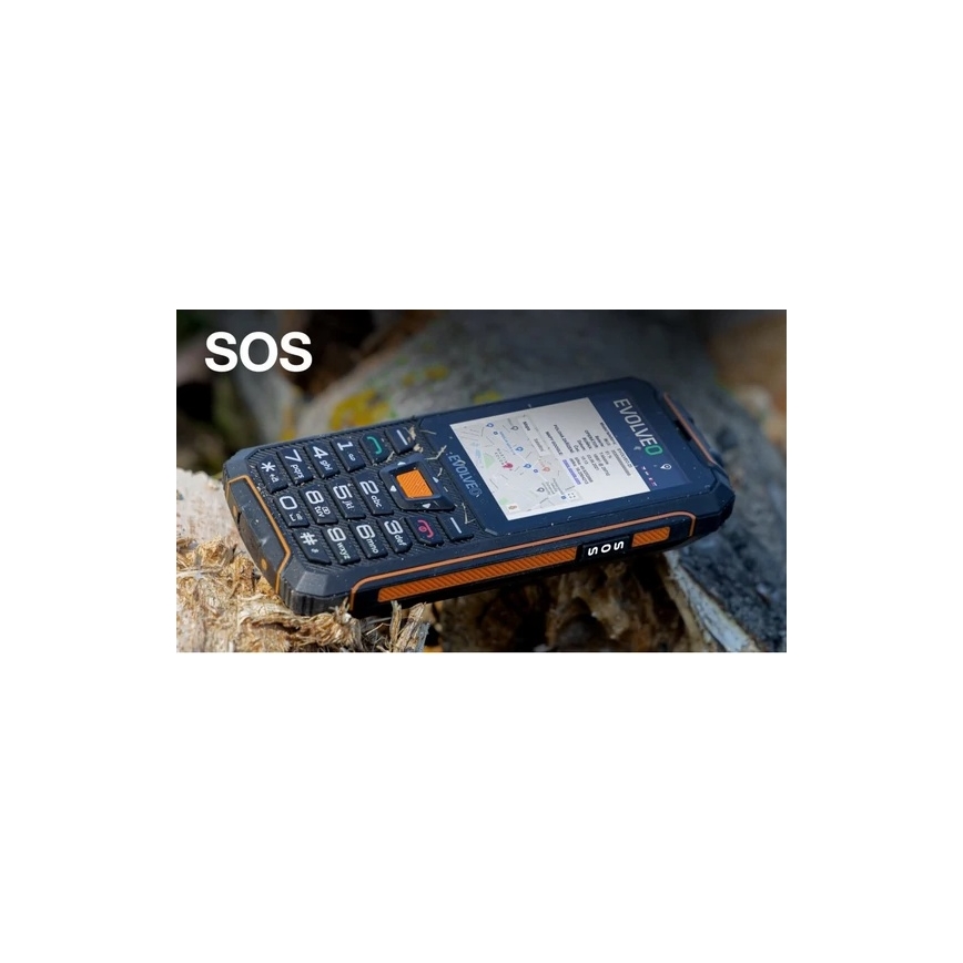 Evolveo - StrongPhone Z6, wasserdichtes Dual-SIM-Telefon schwarz/orange