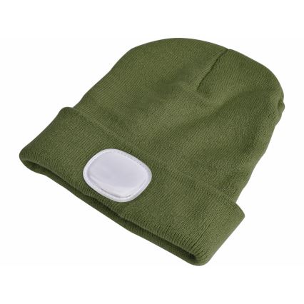 Extol - Berretto con lampada frontale ricaricabile via USB 300 mAh, verde, taglia unica