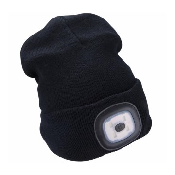 Extol - Bonnet avec lampe frontale, batterie 300 mAh rechargeable par USB, noir, taille unique