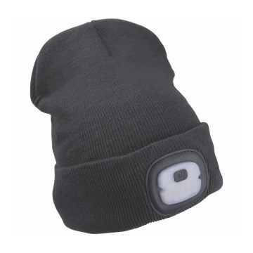 Extol - Bonnet avec lampe frontale intégrée, rechargeable par USB 250 mAh, gris foncé, taille unique