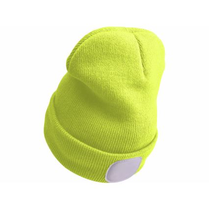 Extol - Bonnet avec lampe frontale rechargeable par USB 300 mAh, jaune fluo, taille unique