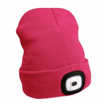 Extol - Bonnet avec lampe frontale rechargeable par USB (batterie 300 mAh), rose, taille unique