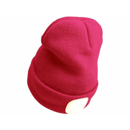 Extol - Bonnet avec lampe frontale rechargeable par USB (batterie 300 mAh), rose, taille unique