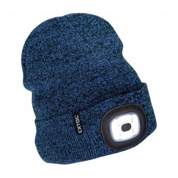 Extol - Cappello con lampada frontale e ricarica USB 300 mAh blu taglia UNI