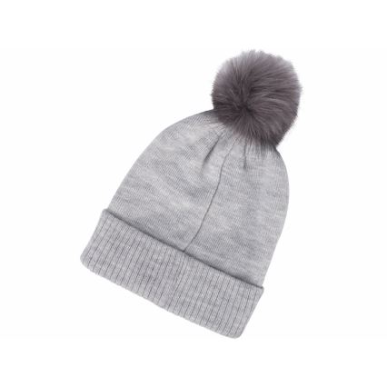 Extol - Cappello con lampada frontale e ricarica USB 300 mAh grigio con pompon taglia UNI