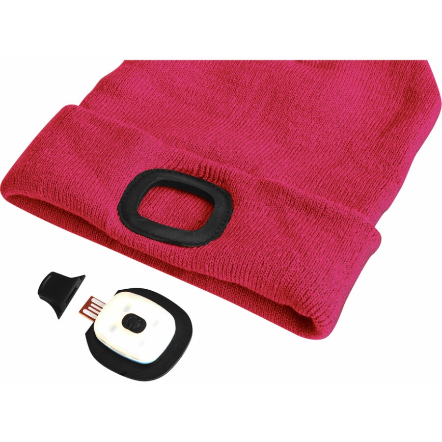 Extol - Cappello con lampada frontale e ricarica USB 300 mAh rosa taglia UNI