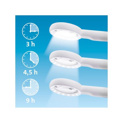 Extol - Dimmbare, wiederaufladbare LED-Lupe mit LED-Beleuchtung/650 mAh weiß/grau