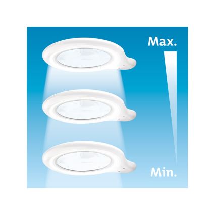 Extol - LED-dimmbare Schreibtischlampe mit Lupe LED/10W/230V weiß