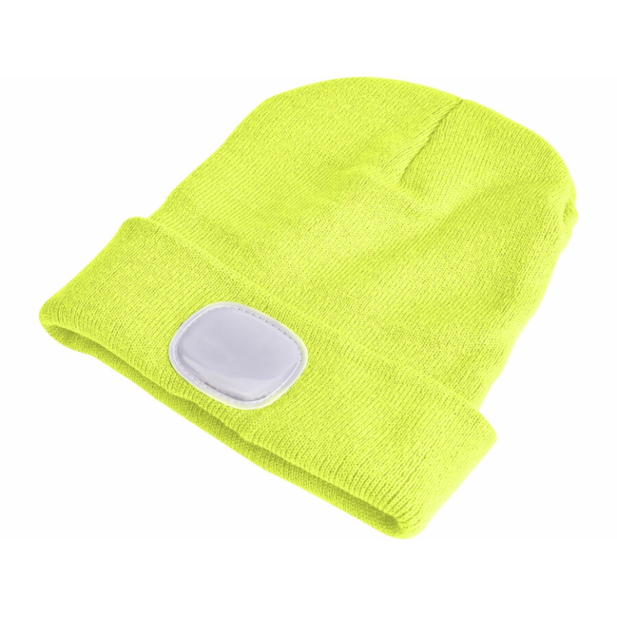 Extol - Mütze mit Stirnlampe und USB-Ladefunktion, 300-mAh-Akku, neongelb, Einheitsgröße