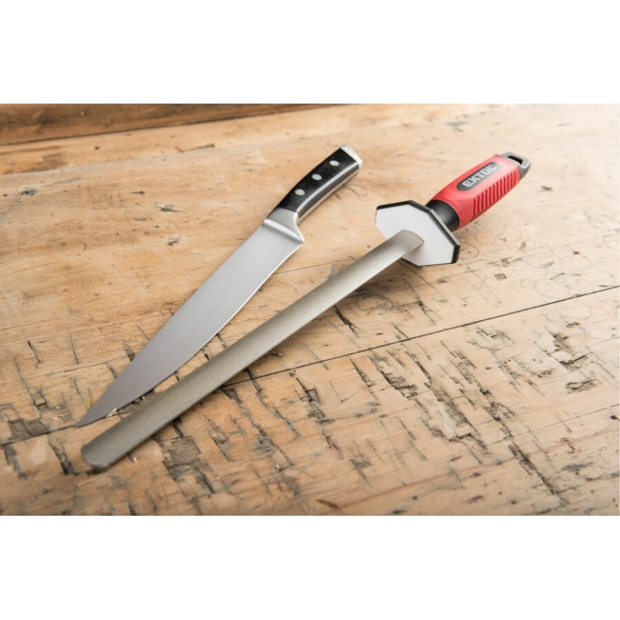 Extol Premium - Acciaio per affilare con uno strato di polvere di diamante 26 cm P400