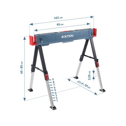 Extol Premium - Cavalletto da cantiere pieghevole