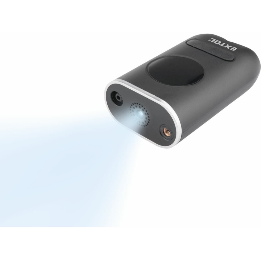 Extol Premium - Compressore tascabile digitale 2000 mAh 7,4V nero