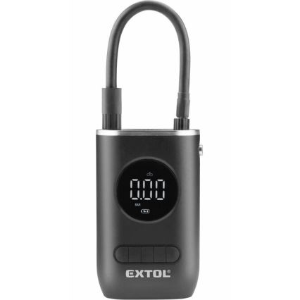 Extol Premium - Compressore tascabile digitale 2000 mAh 7,4V nero