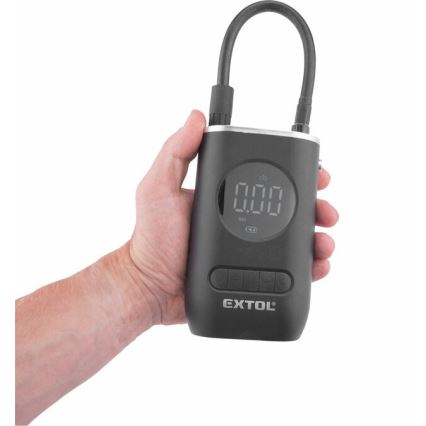 Extol Premium – Digitaler Taschenkompressor 2000 mAh 7,4V schwarz