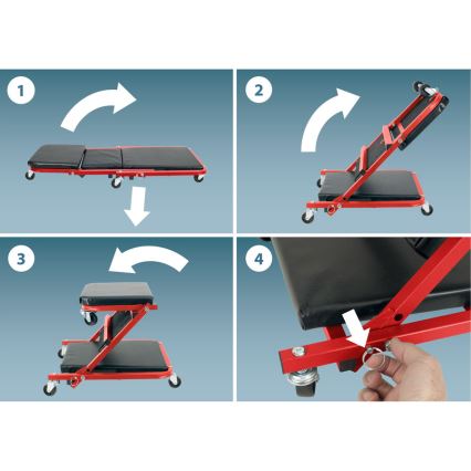 Extol Premium - Lettino/sgabello mobile per montaggio 2 in 1