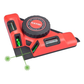 Extol Premium - Squadra laser 90° con modulo a ventosa elettrico 5V/1000 mAh