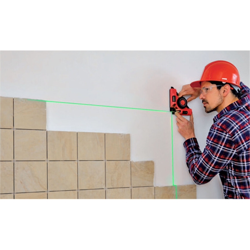 Extol Premium - Squadra laser 90° con modulo a ventosa elettrico 5V/1000 mAh