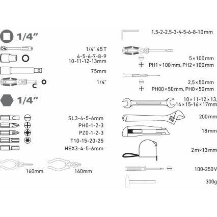 Extol - Set di attrezzi 59 pz