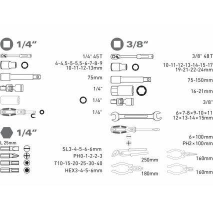 Extol - Set di attrezzi 65 pz