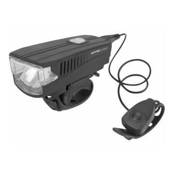 Extol - Torcia per bicicletta ricaricabile a LED con clacson LED/5W/1200mAh/3,7V IPX4