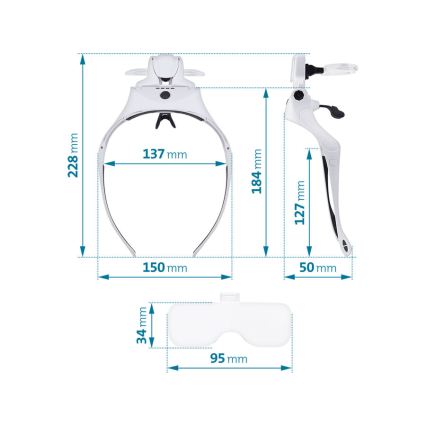 Extol - Wiederaufladbare Lupenbrille mit LED-Beleuchtung/300 mAh