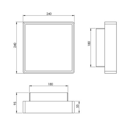 Fabas 3225/61/102 - Luminaire industriel avec détecteur OBAN 1xE27/42W/230V IP65