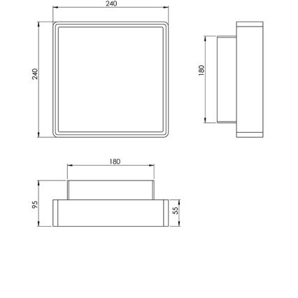 Fabas 3233/61/102 - Applique OBAN 1xE27/42W/230V IP65