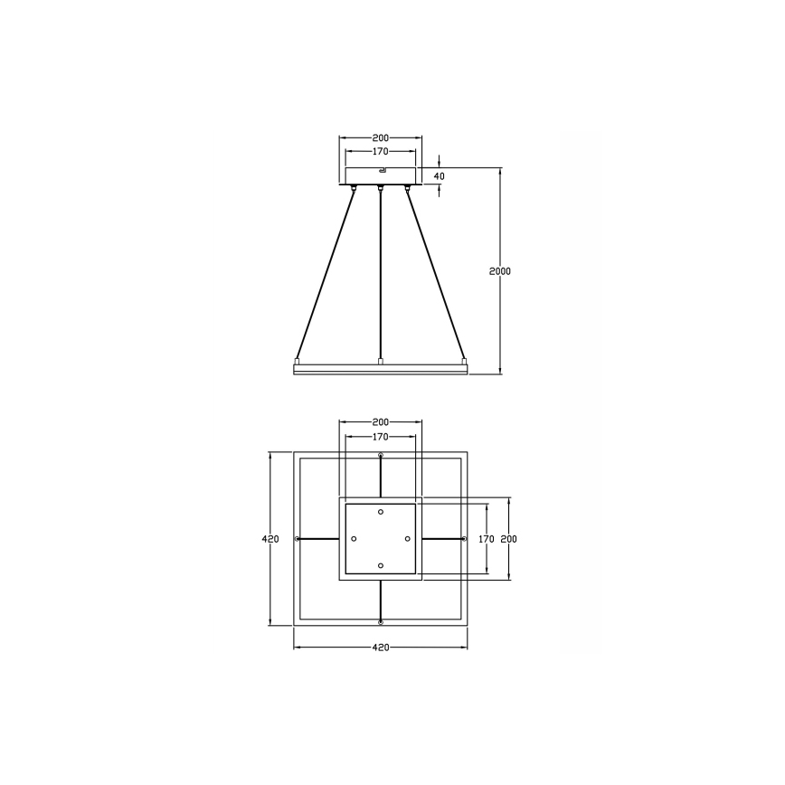 Fabas Luce 3394-40-282 - Suspension filaire à intensité variable LED BARD LED/39W/230V anthracite