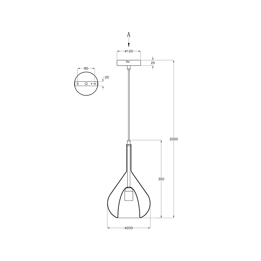 Fabas Luce 3481-40-126 - Hängeleuchte an Schnur LILA 1xE27/40W/230V grau