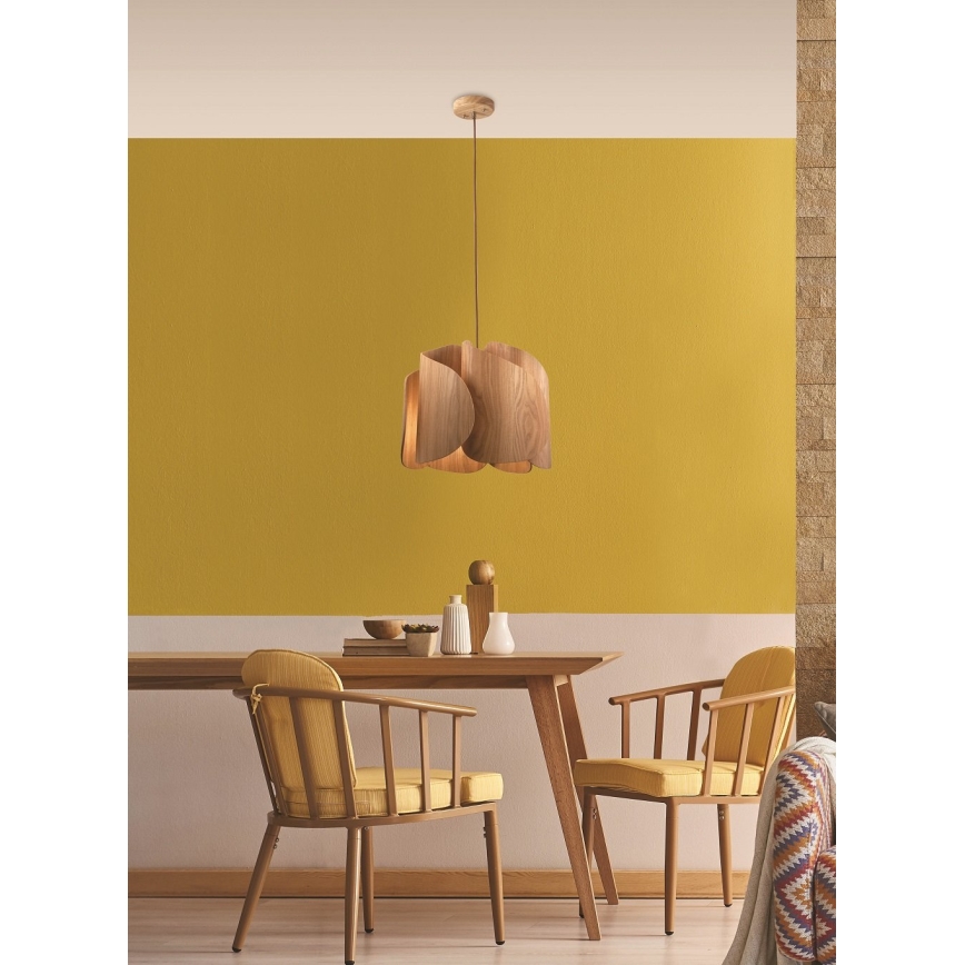 Fabas Luce 3672-40-132 - Hängeleuchte an Schnur PEVERO 1xE27/40W/230V Holz