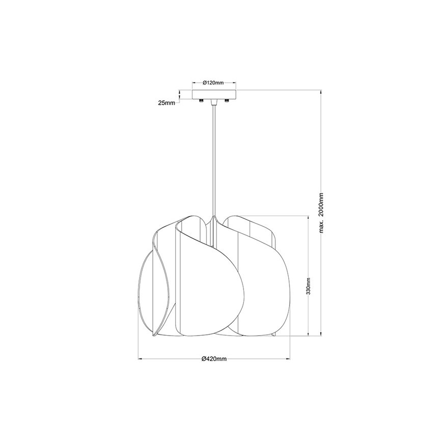 Fabas Luce 3672-40-132 - Hängeleuchte an Schnur PEVERO 1xE27/40W/230V Holz