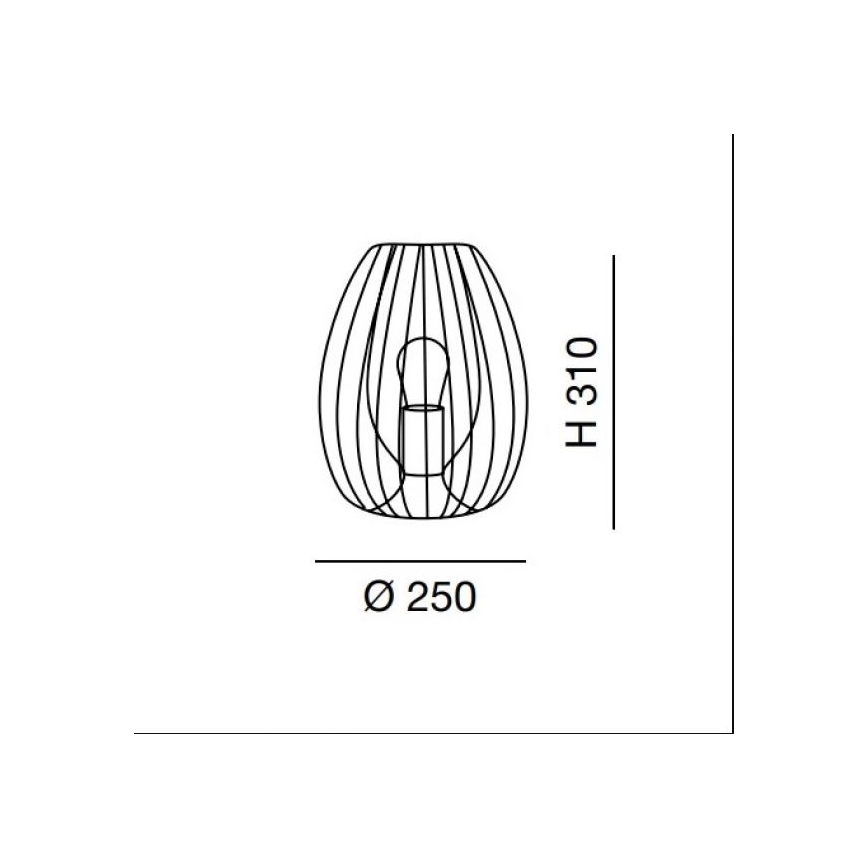 Fabas Luce 3677-34-225 - Lampada da tavolo CAMP 1xE27/40W/230V oro
