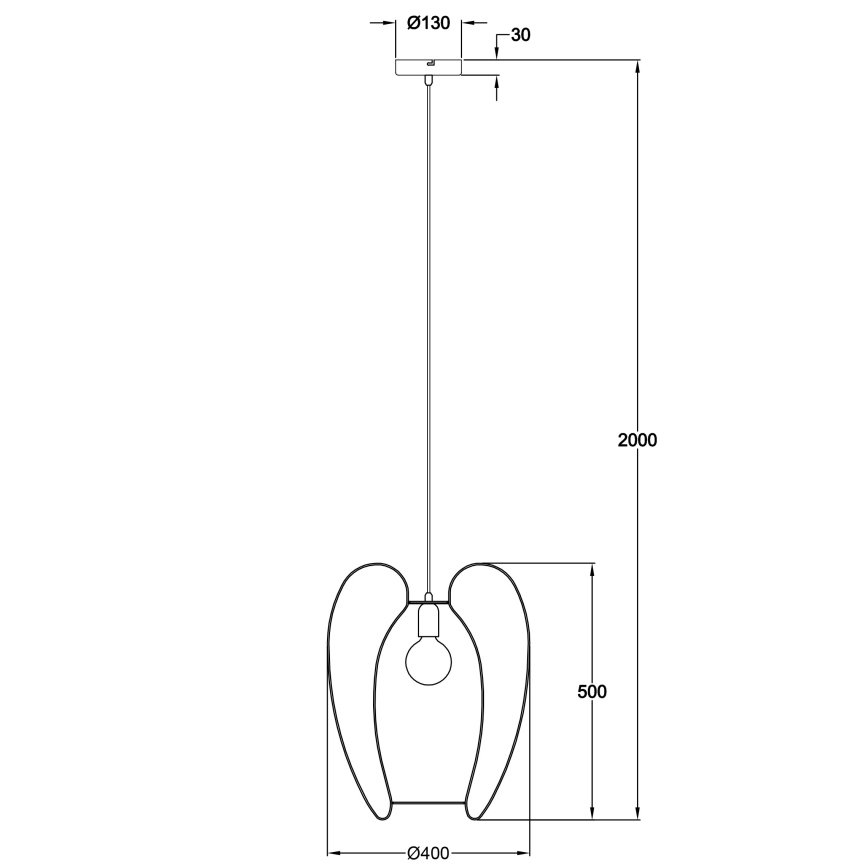 Fabas Luce 3677-45-101 - Lampadario a sospensione con filo CAMP 1xE27/40W/230V nero