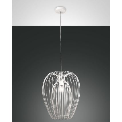 Fabas Luce 3677-45-102 - Lampadario a sospensione con filo CAMP 1xE27/40W/230V bianco