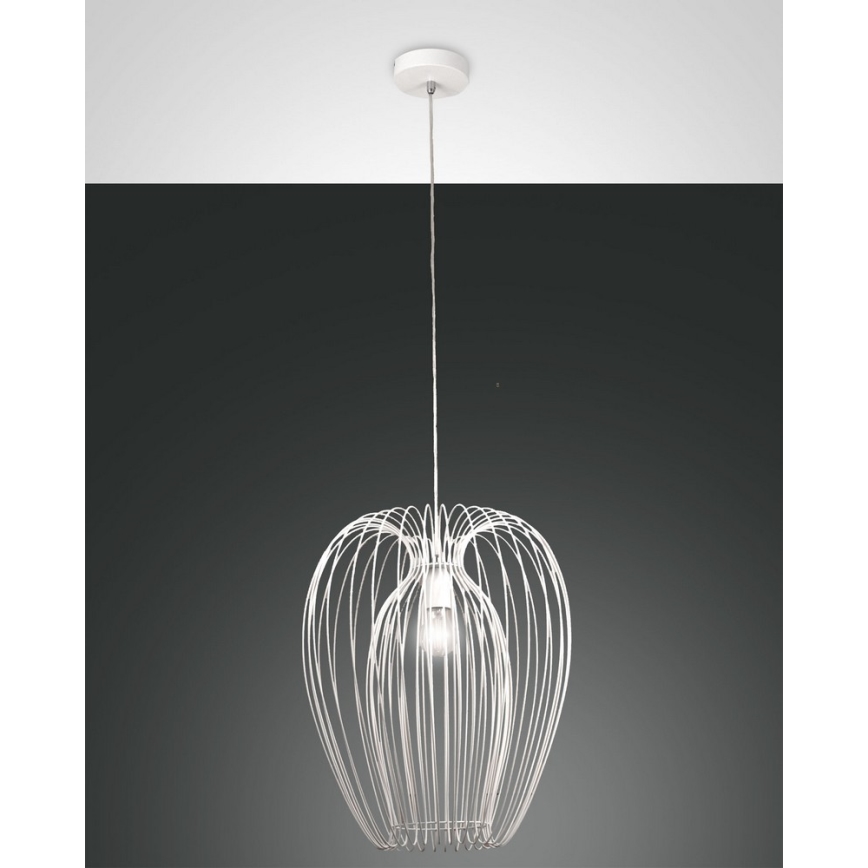 Fabas Luce 3677-45-102 - Lampadario a sospensione con filo CAMP 1xE27/40W/230V bianco