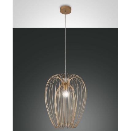 Fabas Luce 3677-45-225 - Lampadario a sospensione con filo CAMP 1xE27/40W/230V oro