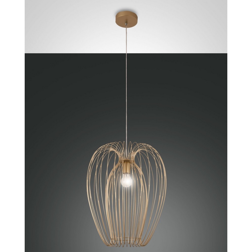 Fabas Luce 3677-45-225 - Lampadario a sospensione con filo CAMP 1xE27/40W/230V oro