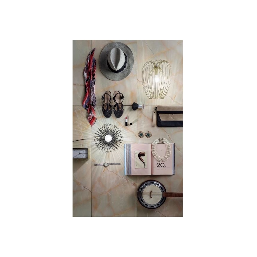 Fabas Luce 3677-45-225 - Lampadario a sospensione con filo CAMP 1xE27/40W/230V oro