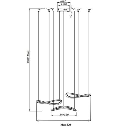 Fabas Luce 3711-47-102 - LED-Hängeleuchte TIRRENO LED/50W/230V