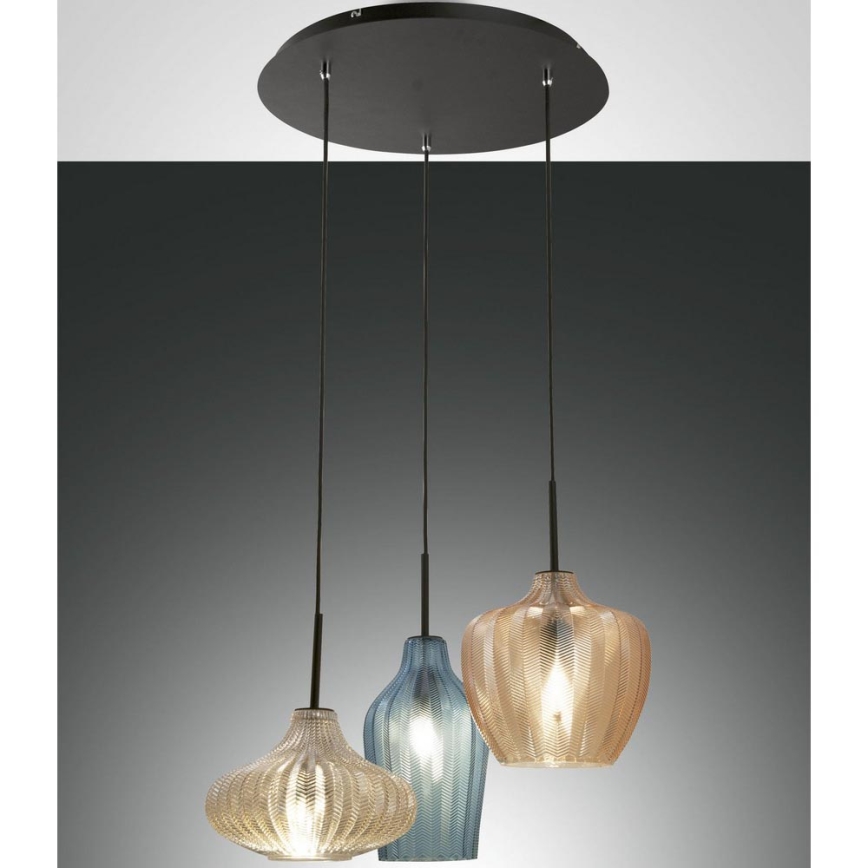 Fabas Luce 3725-47-363 - Lampadario a sospensione con filo OLBIA 3xE27/40W/230V