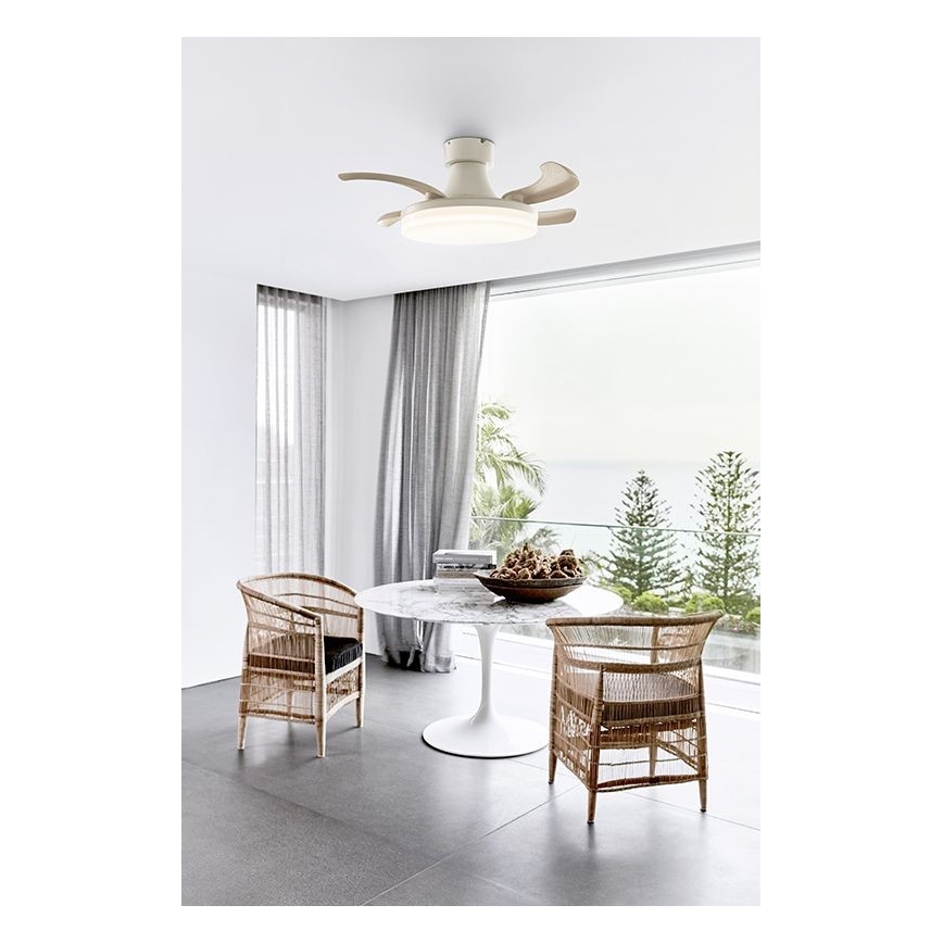 FANAWAY 210664 - Dimmbarer LED-Deckenventilator ORBIT LED/25W/230V beige/weiß + Fernbedienung