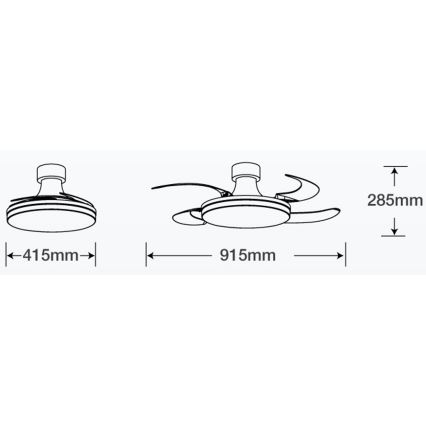 FANAWAY 210664 - Dimmbarer LED-Deckenventilator ORBIT LED/25W/230V beige/weiß + Fernbedienung