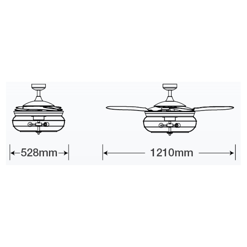 FANAWAY 212920 - Ventilateur de plafond LED INDUSTRI 3xE27/4W/230V noir + télécommande