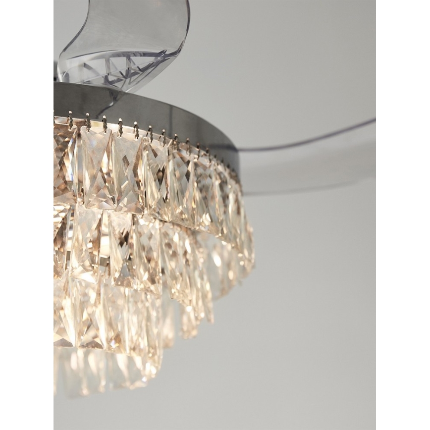 FANAWAY 212923 - LED-Deckenventilator VEIL 6xE14/4,5W/230V glänzendes Chrom + Fernbedienung