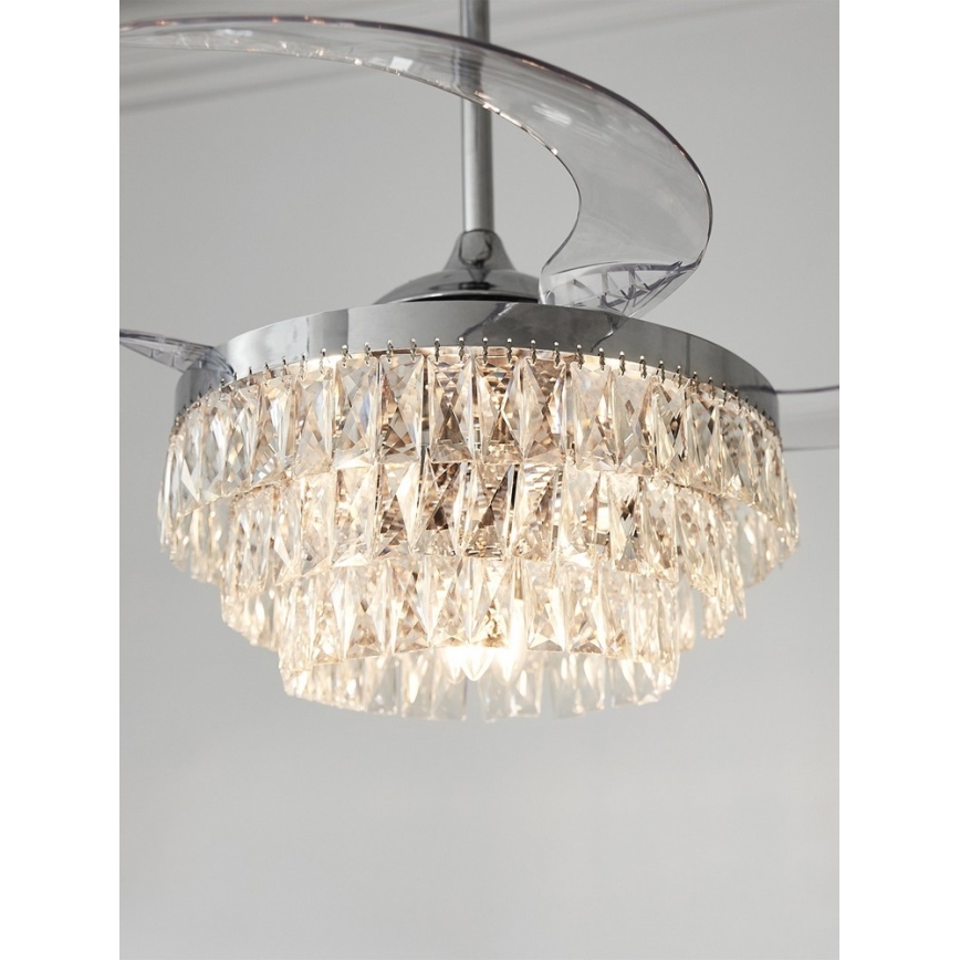 FANAWAY 212923 - LED-Deckenventilator VEIL 6xE14/4,5W/230V glänzendes Chrom + Fernbedienung