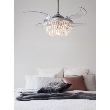 FANAWAY 212923 - Plafoniera LED VEIL 6xE14/4,5W/230V cromo lucido + telecomando