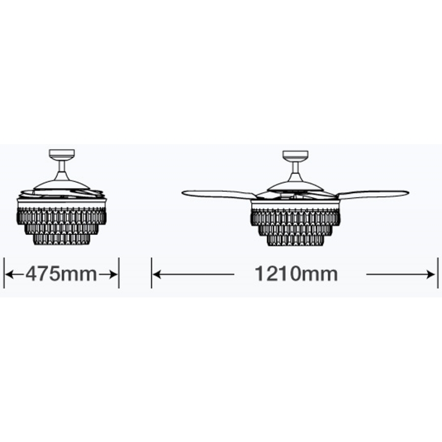 FANAWAY 212923 - Plafoniera LED VEIL 6xE14/4,5W/230V cromo lucido + telecomando